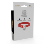 COQUETTE CHIC DESIRE - COLLIER EN CUIR VEGAN ROUGE AVEC ACCESSOIRE COEUR AVEC CL? – Image 6