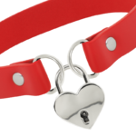 COQUETTE CHIC DESIRE - COLLIER EN CUIR VEGAN ROUGE AVEC ACCESSOIRE COEUR AVEC CL? – Image 4
