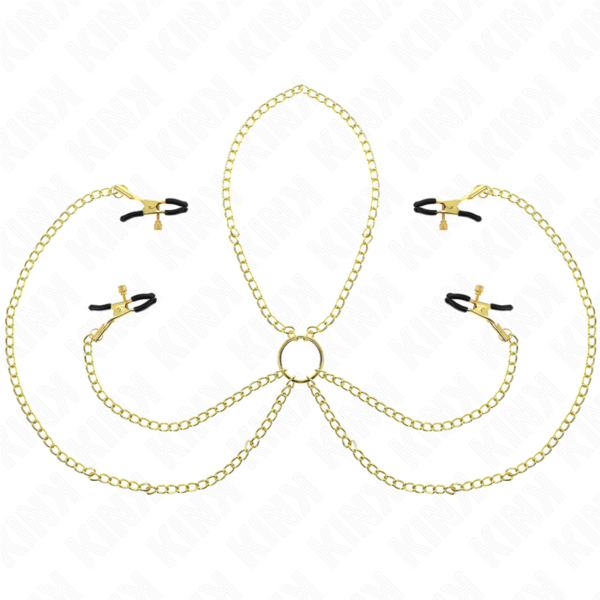 KINK - 4 PINCES À TAMELON ET CLITO RÉGLABLES OR