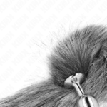 KINK - PLUG ANAL TAILLE S 7 X 3 CM AVEC QUEUE SYNTHÉTIQUE 40 CM GRIS – Image 4