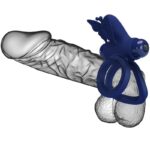 PRETTY LOVE - JAMELE DOUBLE ANNEAU AVEC VIBRATION & STIMULATEUR DE PAPILLON BLEU – Image 6