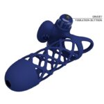 PRETTY LOVE - GIANN ANNEAU VIBRATEUR AVEC GAINE EN SILICONE BLEU – Image 5