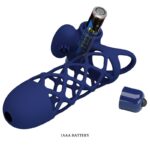 PRETTY LOVE - GIANN ANNEAU VIBRATEUR AVEC GAINE EN SILICONE BLEU – Image 6