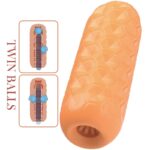 PRETTY LOVE - MASTURBATEUR POUR HOMME À DEUX BOULES ORANGE – Image 5