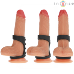 INTENSE - THEO ANNEAU PÉNIS DOUBLE SILICONE NOIR MODÈLE 3 – Image 5