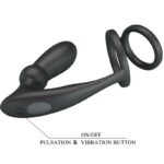 PRETTY LOVE - ANNEAU PÉNIS EMONI + PLUG ANAL 12 VIBRATIONS NOIR – Image 6