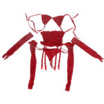 SUBBLIME - 952181 BODYSTOCKING RESILLE AVEC GANTS ET DIAMANTS ROUGE TAILLE UNIQUE – Image 6