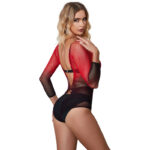 SUBBLIME - 952259 ROBE RÉSILLE ÉLASTIQUE MANCHES LONGUES DÉGRADÉ ROUGE ET NOIR TAILLE UNIQUE – Image 4