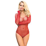 SUBBLIME - 952303 BODY SHINY GRILL AVEC ÉPAULES DÉNUDÉES MANCHES LONGUES ROUGE TAILLE UNIQUE