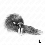 KINK - PLUG ANAL TAILLE L 10 X 4 CM AVEC QUEUE SYNTHÉTIQUE 40 CM GRIS – Image 2