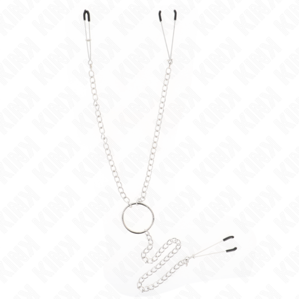 KINK - PINCES TRIPLE À TAMELON ET CLITO AVEC CHAÎNE MODÈLE 1