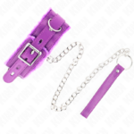 KINK - COLLIER AVEC LAISSE 65 CM AVEC RESTRICTIONS VIOLET 36-42 CM X 5,5 CM – Image 4