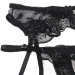 SUBBLIME - 945237 SOUTIEN-GORGE + CULOTTE AVEC PORTE-JARRETELLES MOTIF FLORAL NOIR S/M – Image 7