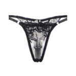 SUBBLIME - 945237 SOUTIEN-GORGE + CULOTTE AVEC PORTE-JARRETELLES MOTIF FLORAL NOIR S/M – Image 9