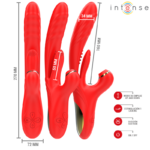 INTENSE - KAROL VIBRATEUR MULTIFONCTION POUSSÉE & STIMULATION & ASPIRATION ROUGE – Image 3