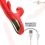 INTENSE - KAROL VIBRATEUR MULTIFONCTION POUSSÉE & STIMULATION & ASPIRATION ROUGE – Image 7