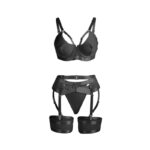 SUBBLIME - 955243 ENSEMBLE SOUTIEN-GORGE BONDAGE NOIR AVEC JARRETELLE L/XL – Image 4