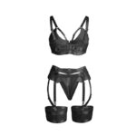 SUBBLIME - 955243 ENSEMBLE SOUTIEN-GORGE BONDAGE NOIR AVEC JARRETELLE L/XL – Image 5