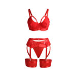 SUBBLIME - 955267 ENSEMBLE SOUTIEN-GORGE BONDAGE ROUGE AVEC JARRETELLE L/XL – Image 5