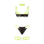 SUBBLIME - 955281 ENSEMBLE SOUTIEN-GORGE AVEC COLLIER ET DÉTAILS DE JAMBES VERT FLUORESCENT L/XL – Image 6