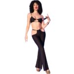 CHILIROSE - CR 4851 ENSEMBLE TOP ET LEGGINGS NOIRS AVEC ACCESSOIRES DORÉS M – Image 3