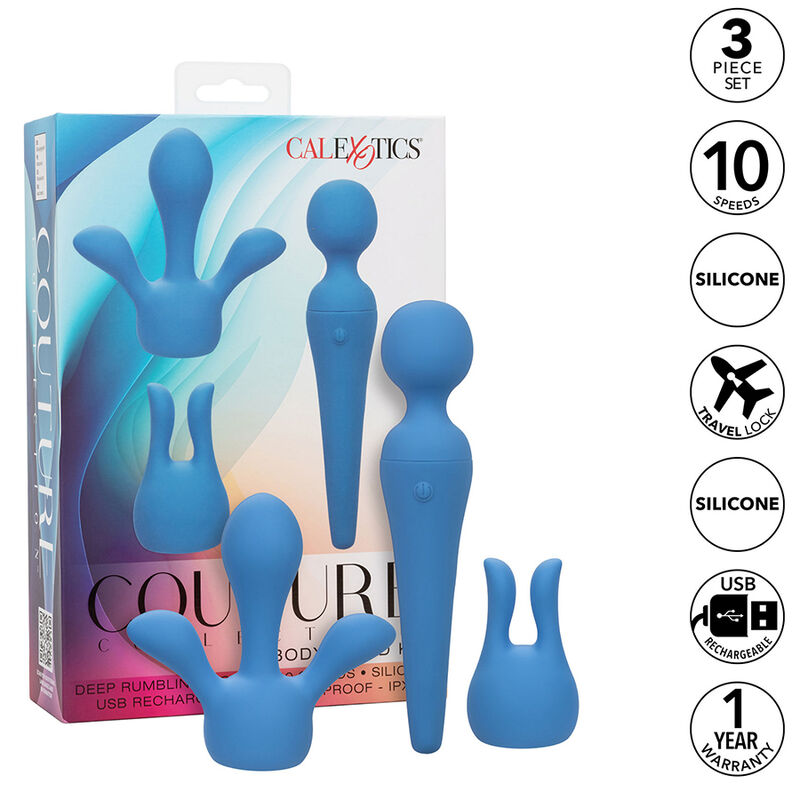 img_185961_ea9c6fb17bee9accfda01c7ea1d0341b_1 CALEXOTICS - COUTURE KIT VIBRATEUR WAND 10 VIBRATIONS BLEU – Image 1