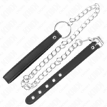 KINK - ANNEAU PÉNIS EN CUIR 21,5 X 2 CM AVEC CHAÎNE EN MÉTAL DE 60 CM ET SANGLE EN CUIR – Image 4