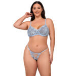 SUBBLIME - 957636 ENSEMBLE SOUTIEN-GORGE ET CULOTTE BRODÉS DE FLEURS BLEU CIEL L/XL – Image 2