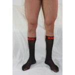 MACHO - CHAUSSETTES FINES TAILLE UNIQUE NOIR/ROUGE – Image 4