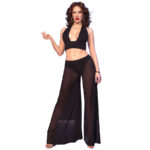 CHILIROSE - CR 4857 ENSEMBLE HAUT ET PANTALON NOIR TAILLE XL