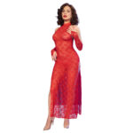 CHILIROSE - CR 4853 ROBE EN DENTELLE ROUGE AVEC GANTS L/XL – Image 5
