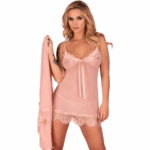 LIVCO CORSETTI FASHION - BABYDOLL HYEONA 1710 + THONG ROSE L