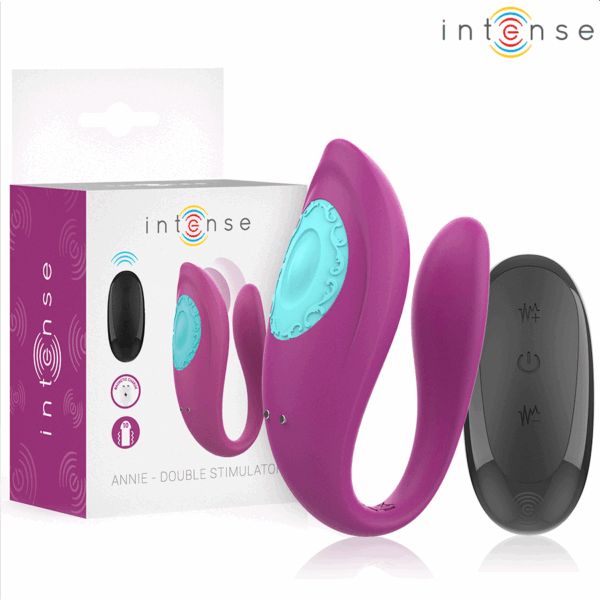 INTENSE - ANNIE VIBRATEUR ET STIMULATEUR EN U VIOLET TÉLÉCOMMANDE